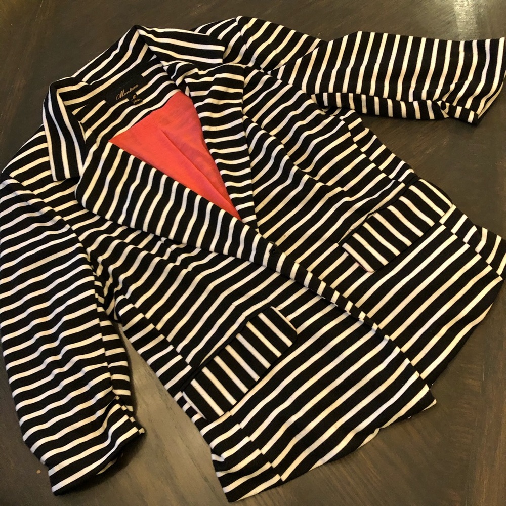 Monteau Black/White Stripe Blazer